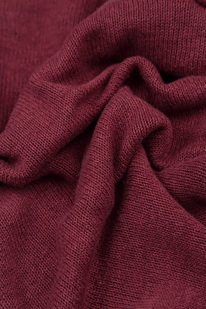 Loose Openwork Antique Ruby Linen Cardigan 5