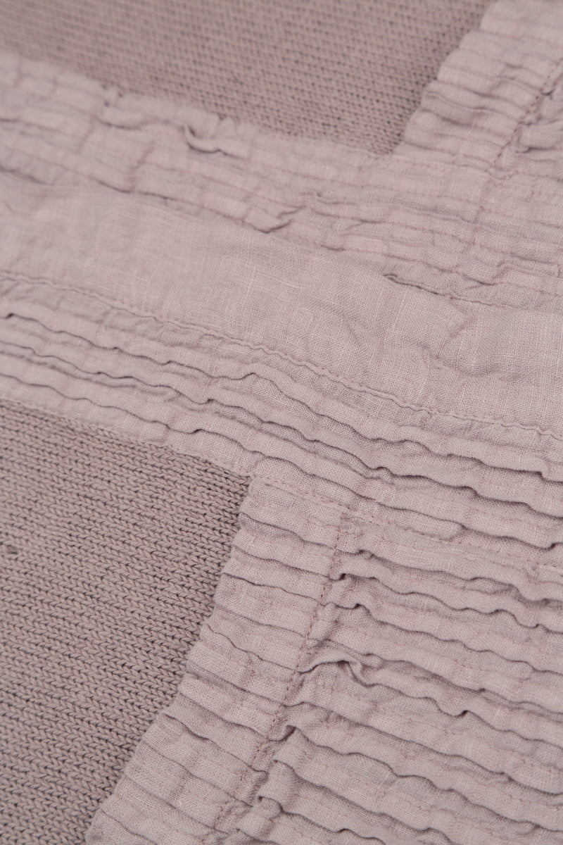 Pintuck Front Greige Linen Cardigan 5