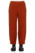 Back Pockets Burnt Orange Textured Linen Trousers 1