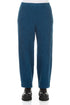 Back Pockets Cobalt Blue Textured Linen Trousers 1