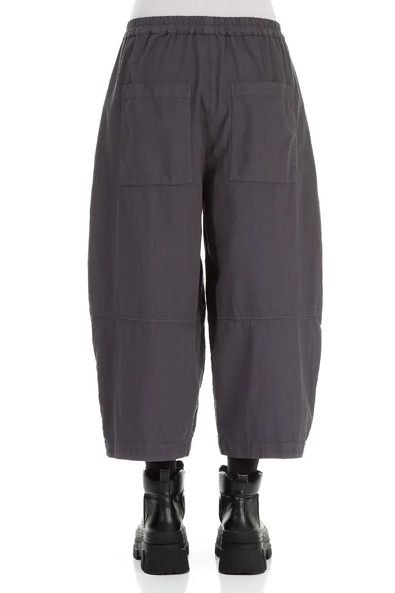 Back Pockets Graphite Cotton Trousers 2
