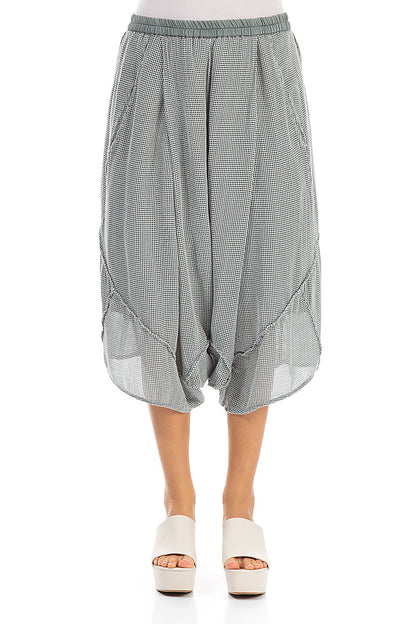 Baggy Taupe Mesh Silk Trousers 1