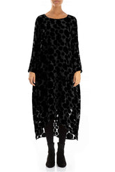 Balloon Devoré Bubbles Black Velvet Dress 1