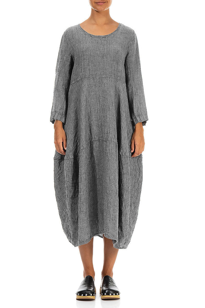 Balloon Grey Mélange Linen Dress 1