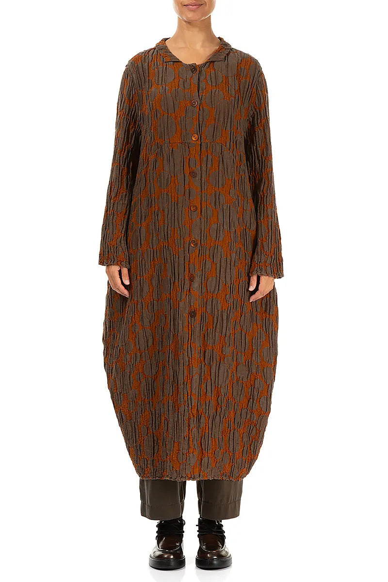 Balloon Aged Copper Circle Silk Linen Jacket 1