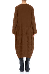 Balloon Aged Copper Pleated Silk Bamboo Dress 2