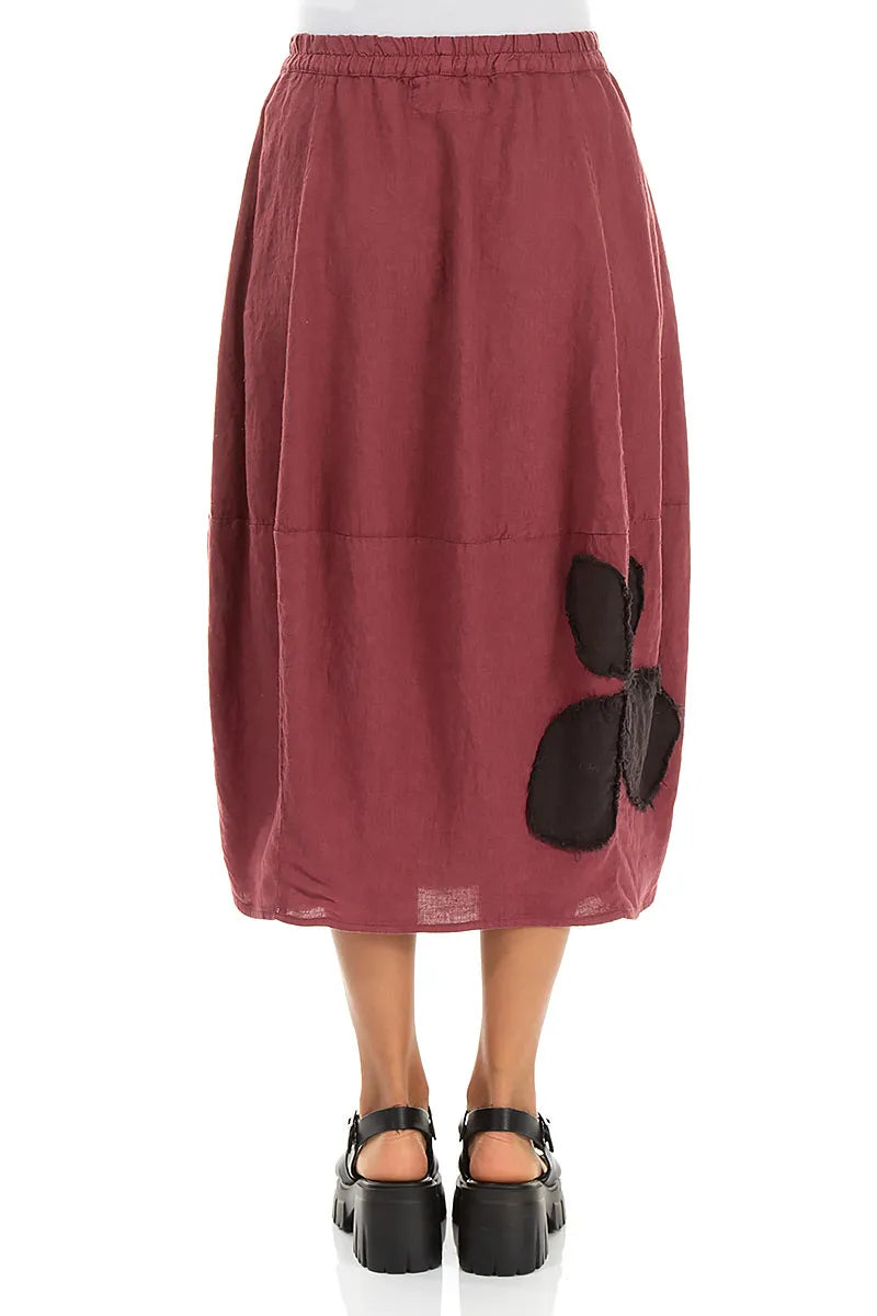 Balloon Antique Ruby Petal Linen Skirt 2