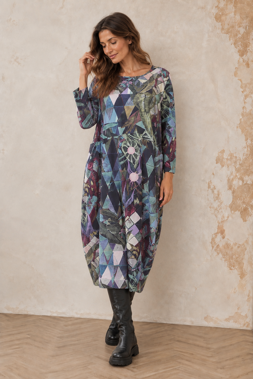 Balloon Art Mosaic Cotton Dress 5
