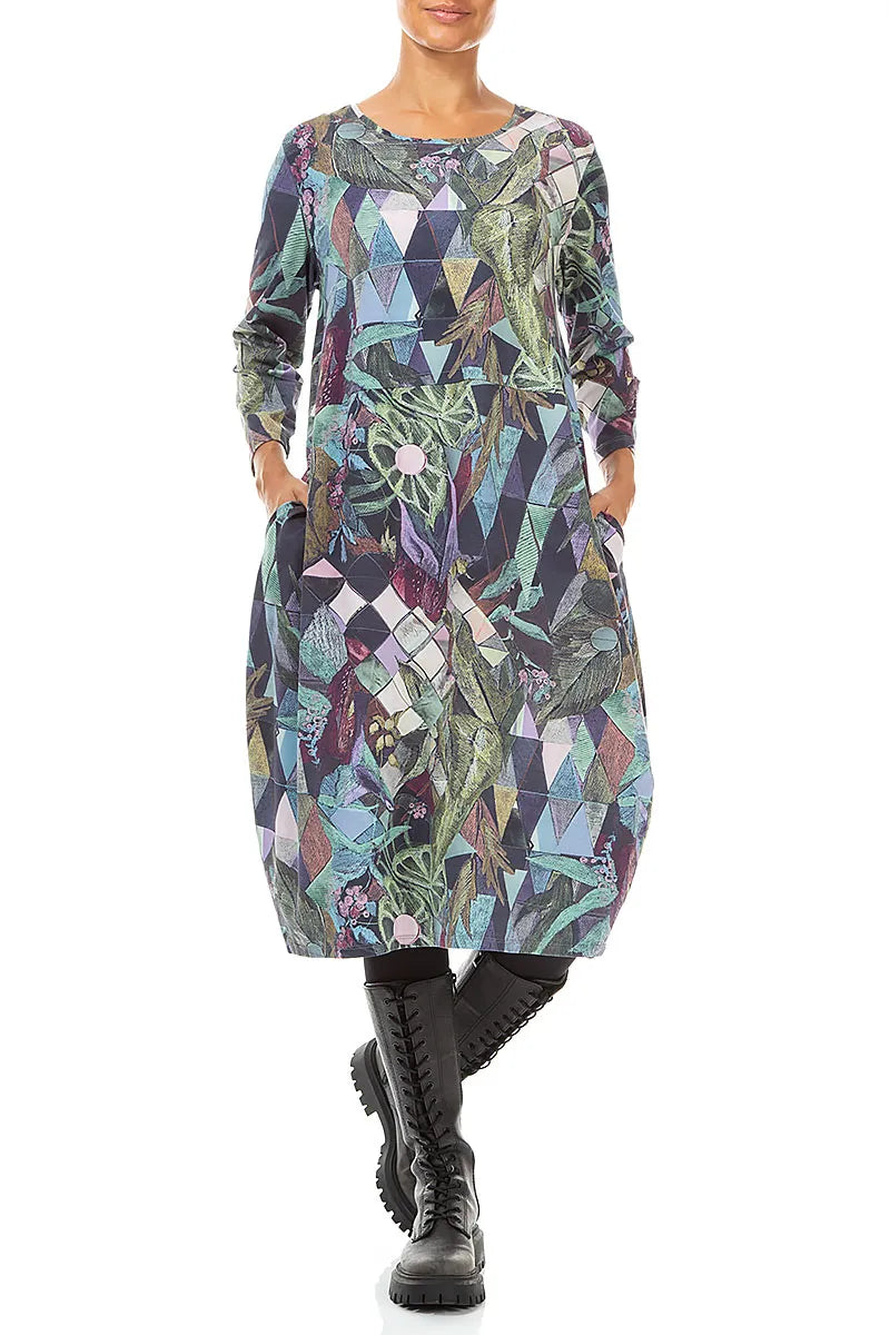 Balloon Art Mosaic Cotton Dress 3