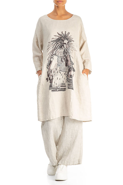 Balloon Artique Natural Linen Tunic Dress 4