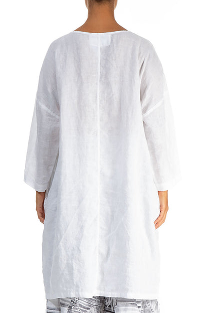 Balloon Artique White Linen Tunic Dress 2