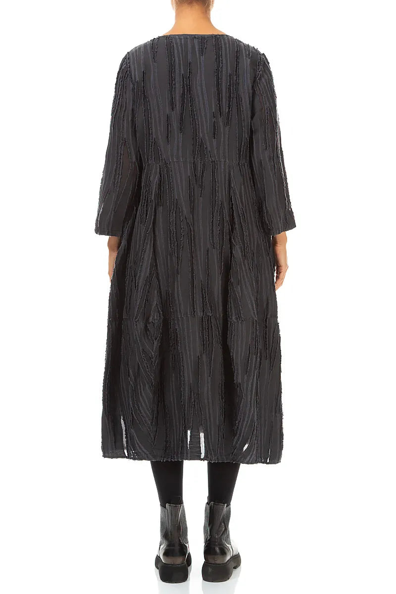 Balloon Charcoal Fray Weave Dress 3