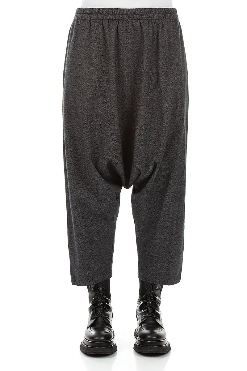 Balloon Charcoal Wool Trousers 1