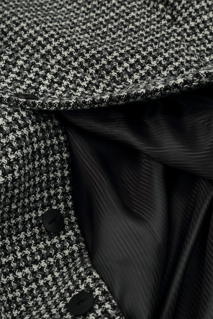 Balloon Collar Grey Weave Wool Coat 5