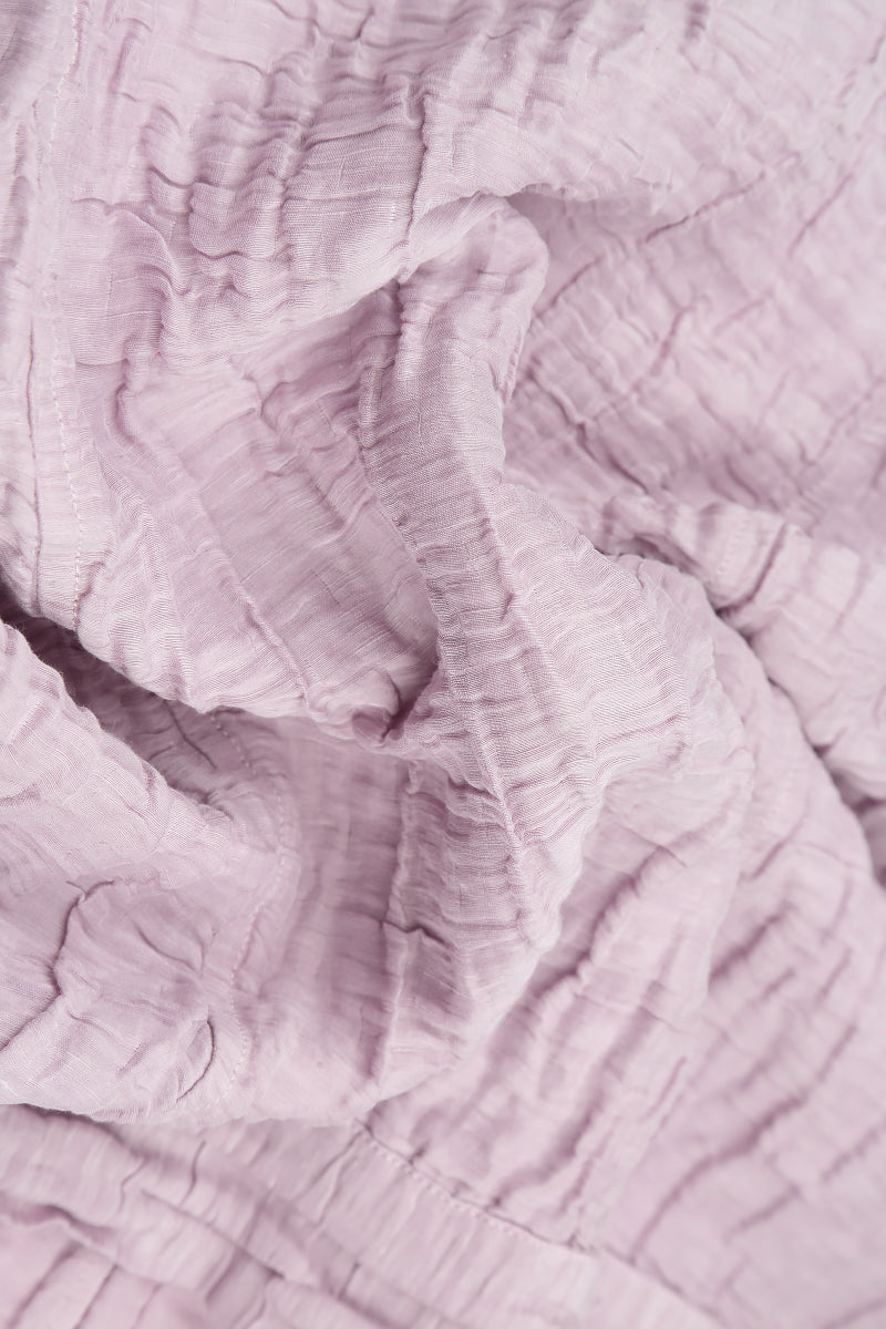 Balloon Crinkled Lilac Silk Linen Dress 5