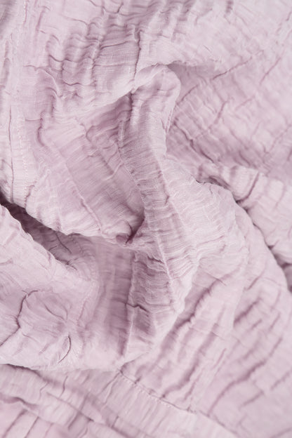Balloon Crinkled Lilac Silk Linen Dress 5