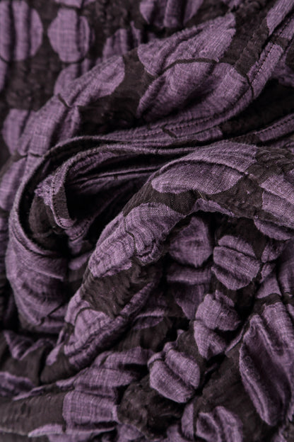 Balloon Deep Plum Circle Silk Linen Dress