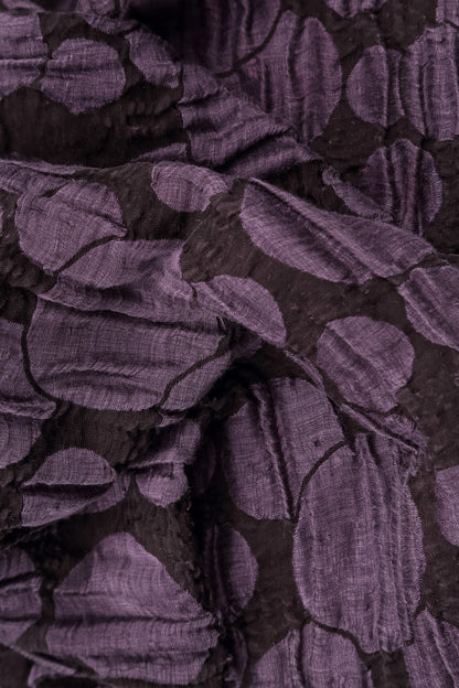 Balloon Deep Plum Circle Silk Linen Dress
