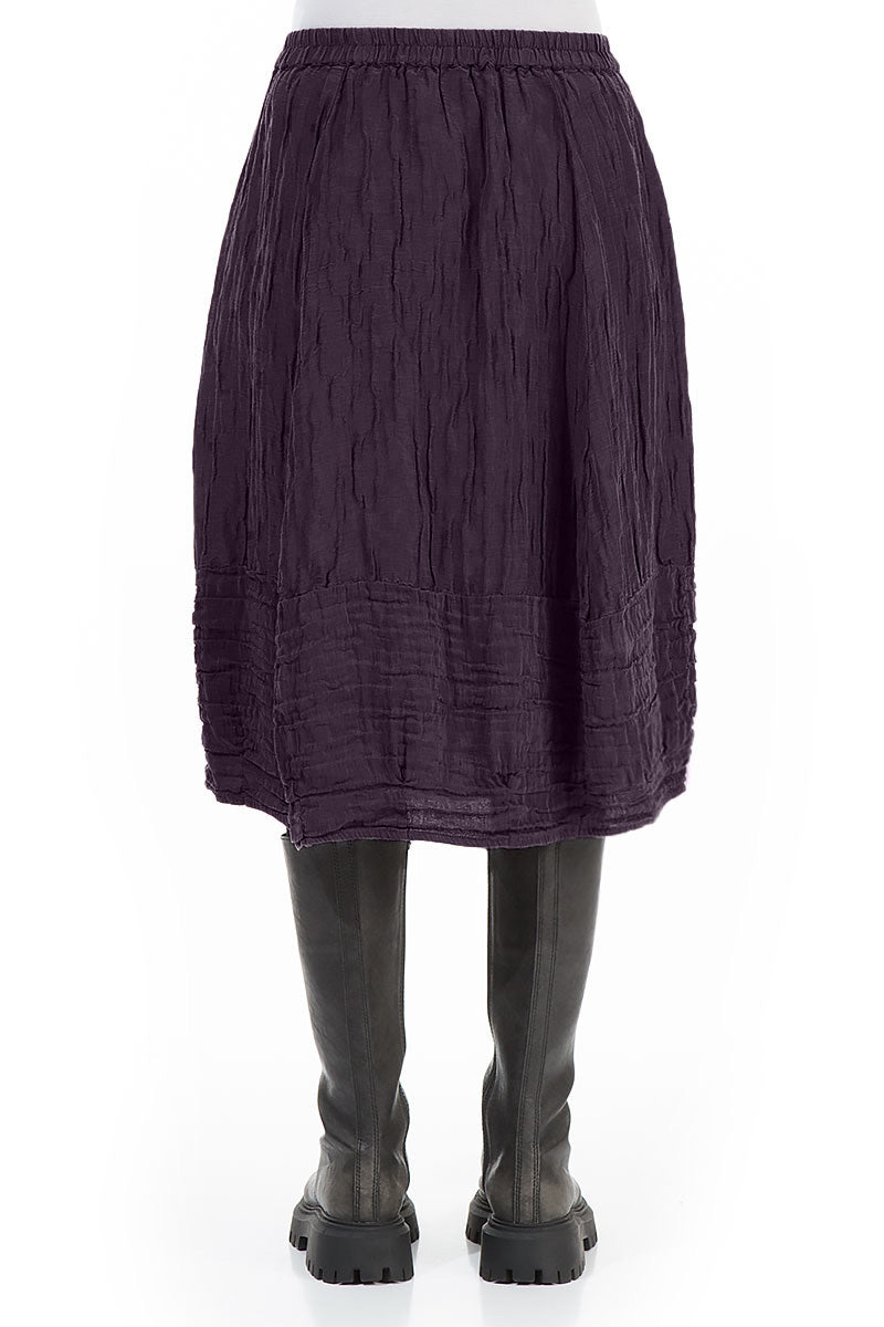 Balloon Deep Plum Crinkled Silk Linen Skirt 2