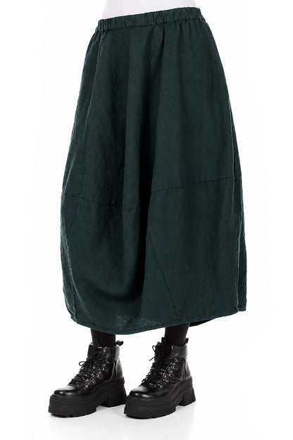 Balloon Deep Turquoise Linen Skirt