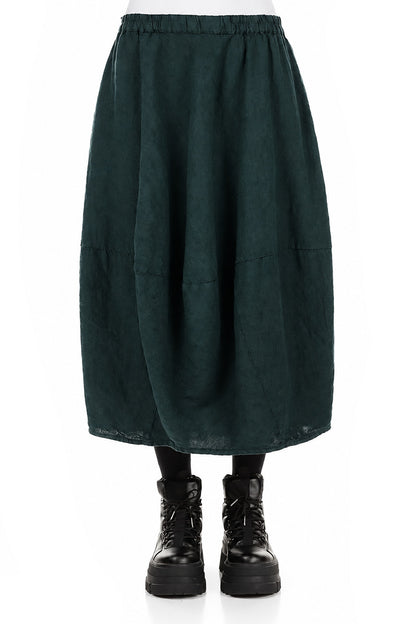 Balloon Deep Turquoise Linen Skirt