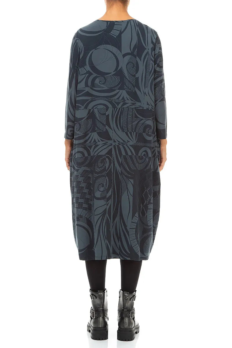 Balloon Deep Turquoise Orbit Cotton Dress