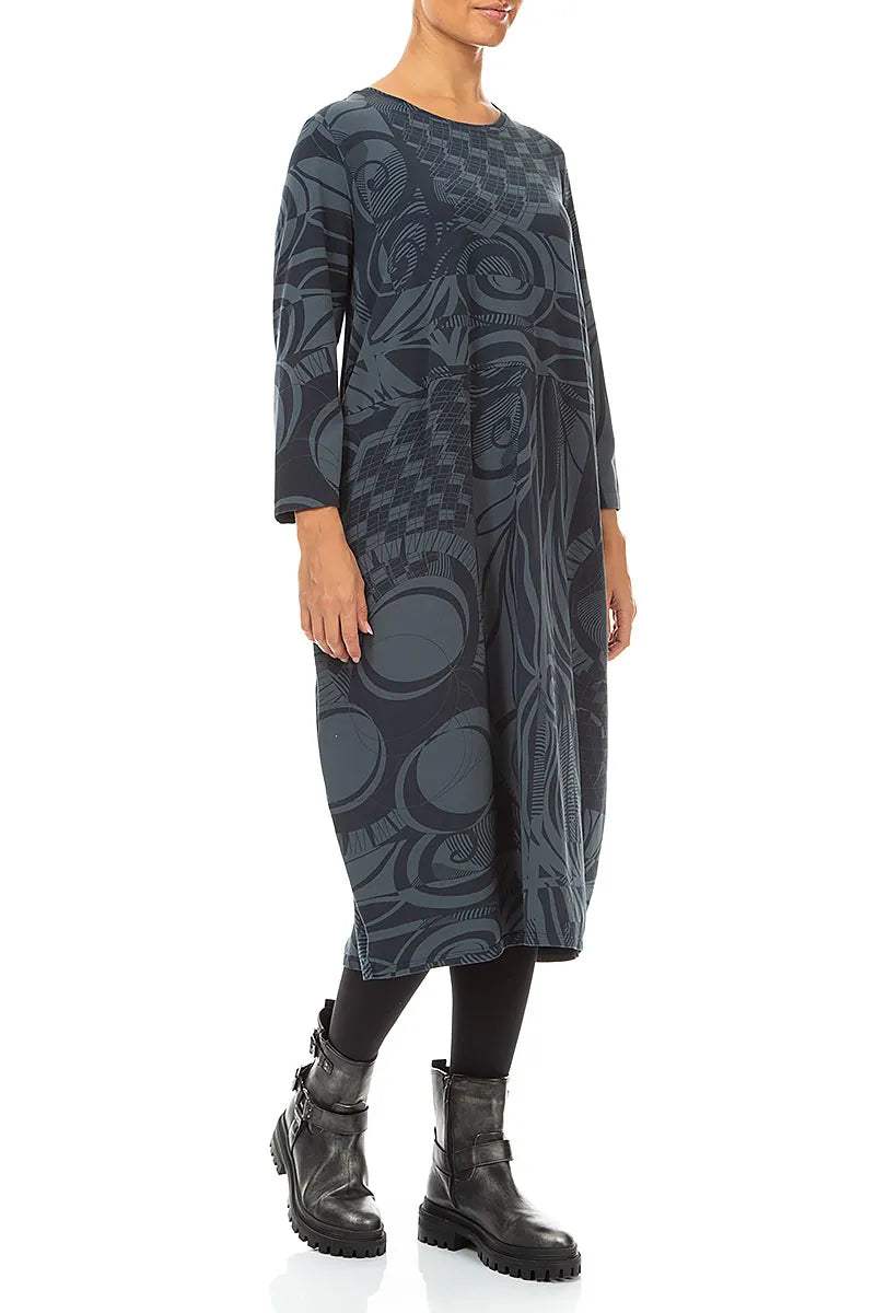 Balloon Deep Turquoise Orbit Cotton Dress