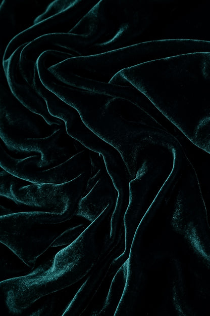 Balloon Deep Turquoise Silk Velvet Dress