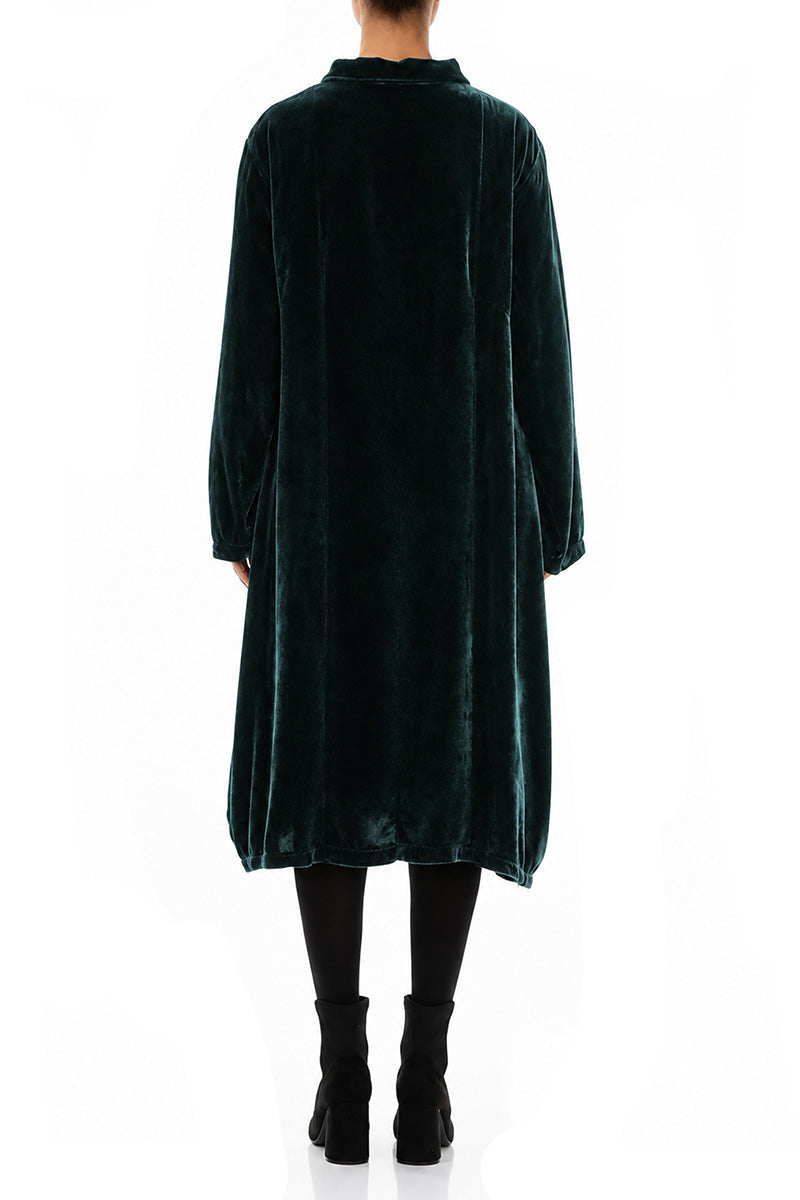 Balloon Deep Turquoise Silk Velvet Jacket