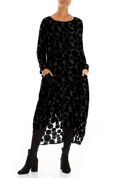 Balloon Devoré Bubbles Black Velvet Dress 4