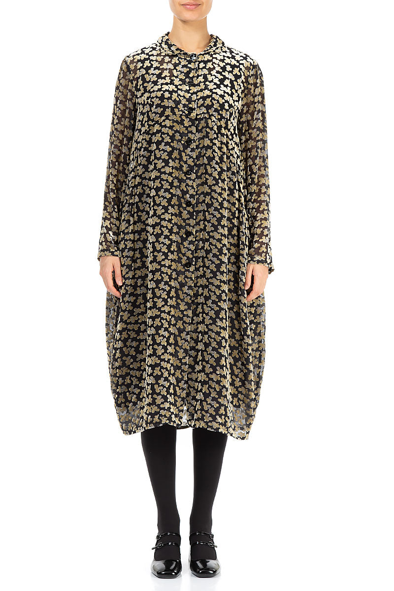 Balloon Devoré Petals Gold Silk Velvet Jacket 1