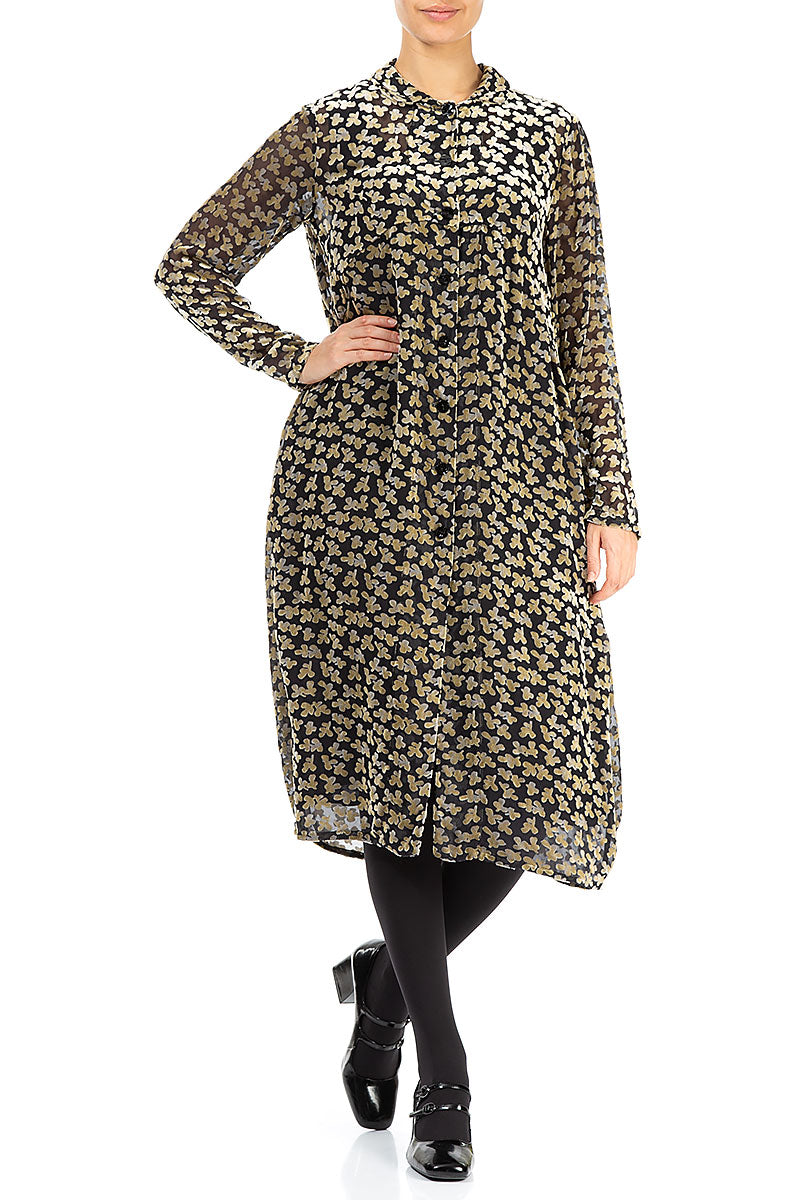 Balloon Devoré Petals Gold Silk Velvet Jacket 3