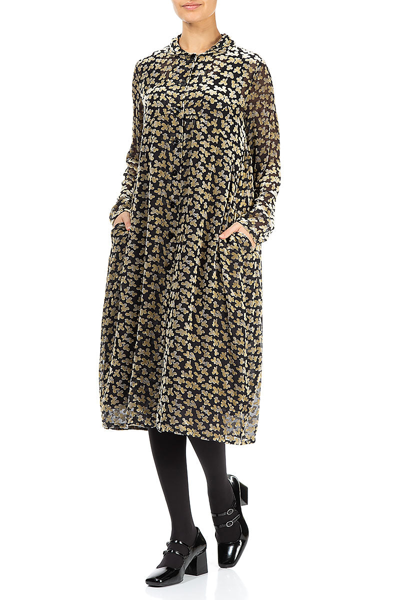 Balloon Devoré Petals Gold Silk Velvet Jacket 4