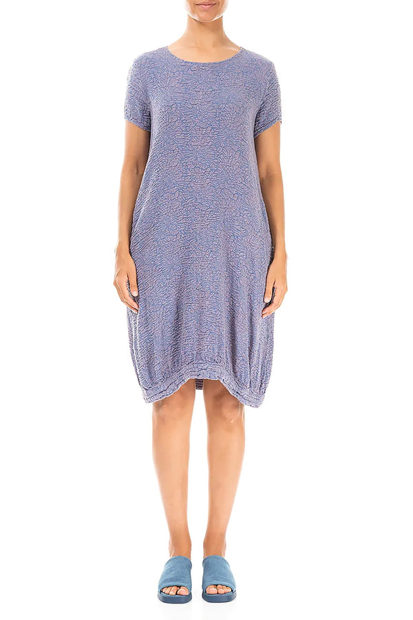 Balloon Floral Blue Purple Nova Silk Dress 1