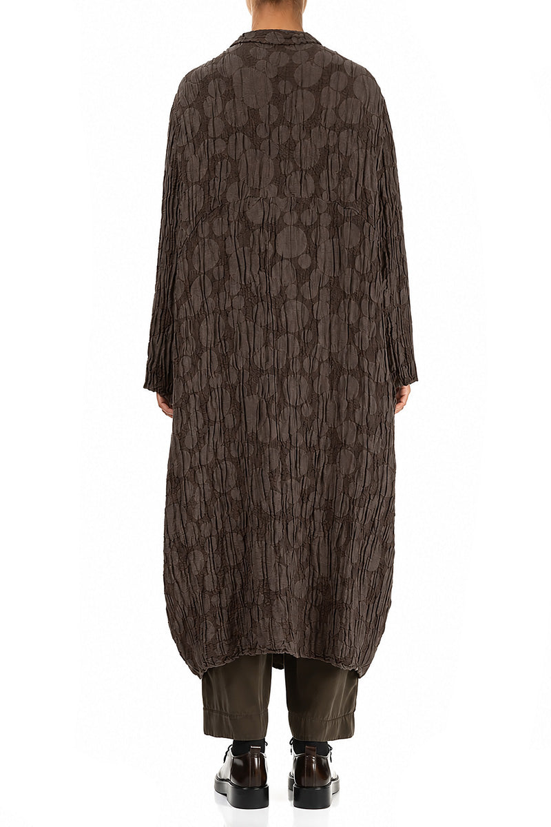 Balloon Forest Brown Circle Silk Linen Jacket