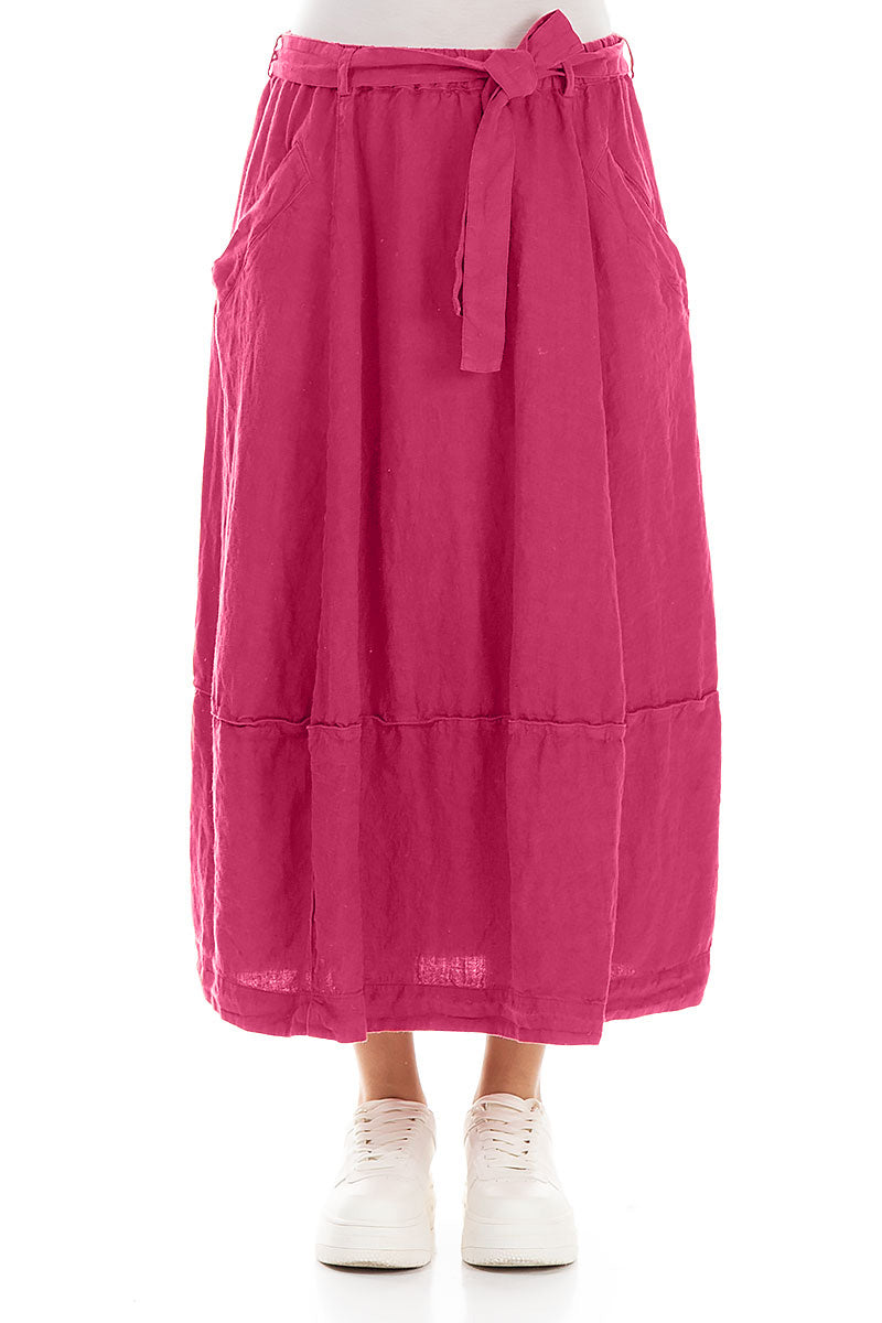 Balloon Fuchsia Linen Skirt 1
