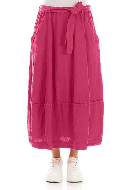 Balloon Fuchsia Linen Skirt 1