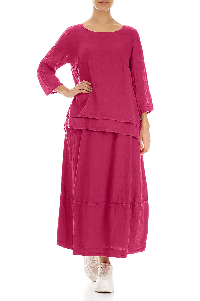 Balloon Fuchsia Linen Skirt 4