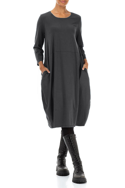 Robe graphite ballon Coton