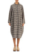 Balloon Greige Check Linen Jacket Dress 1