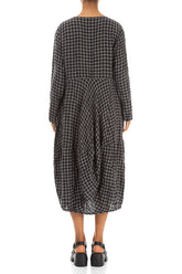 Balloon Grey Check Linen Dress 2