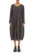 Balloon Grey Check Linen Dress 1