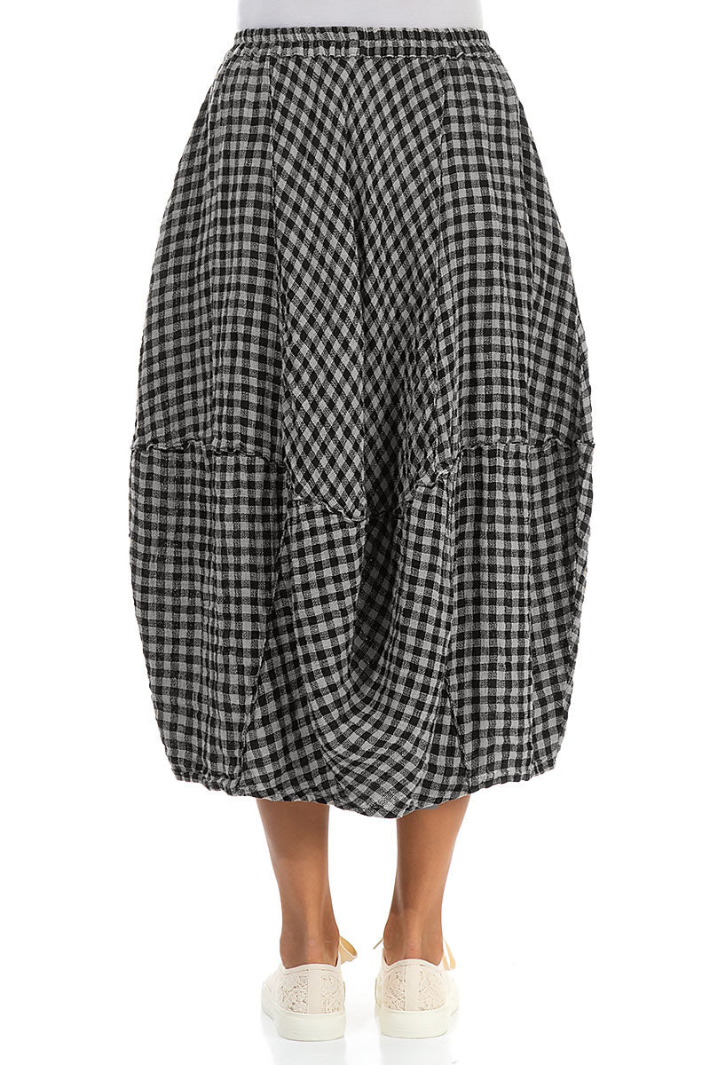 Balloon Grey Check Linen Skirt 2