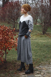 Balloon Grey Wool Skirt 5