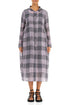 Balloon Large Check Lilac Gauze Linen Jacket Dress 1
