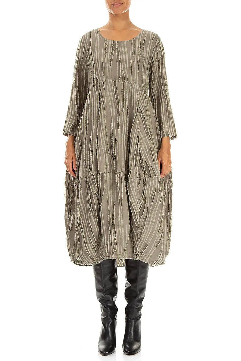 Balloon Olive Fray Weave Dress 2