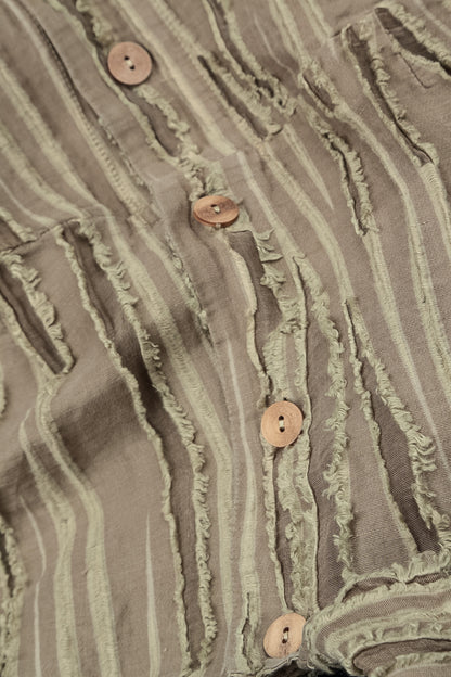 Balloon Olive Fray Weave Jacket