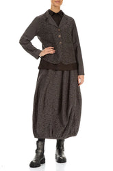 Balloon Ornamented Forest Brown Silk Cotton Skirt 4