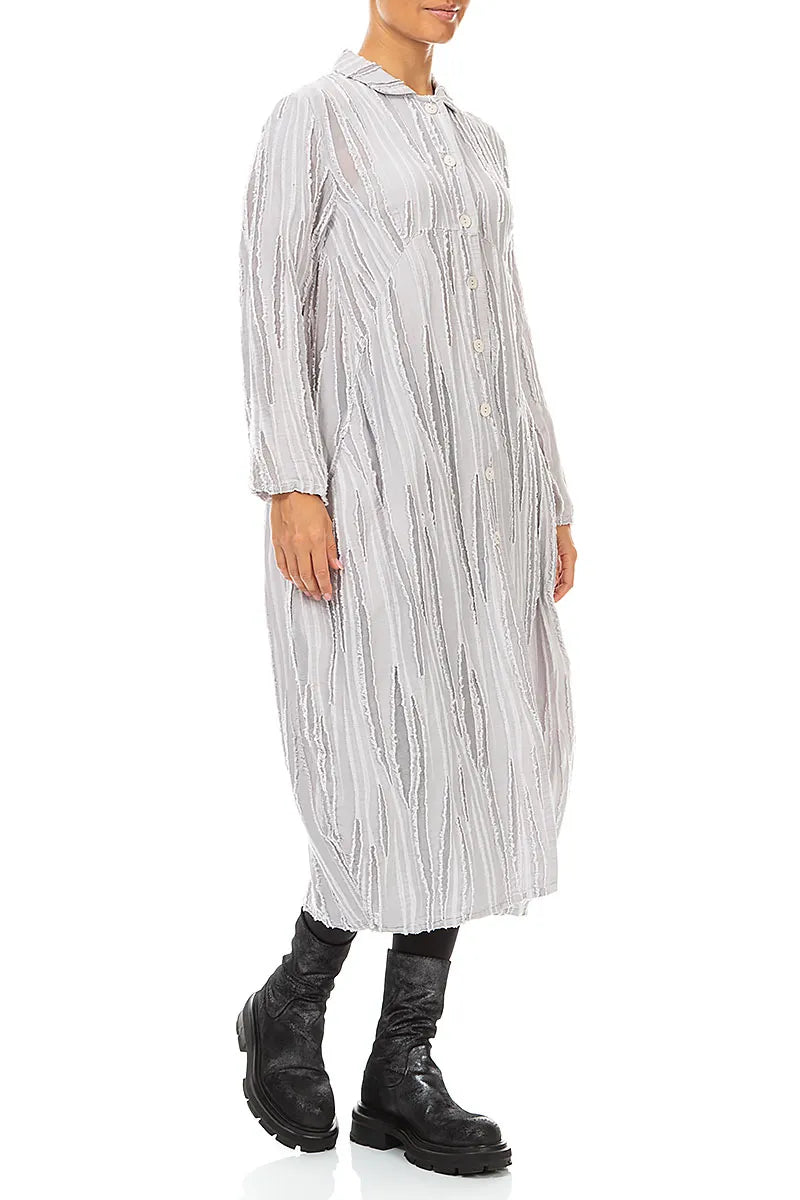 Balloon Pearl Grey Fray Weave Jacket 3