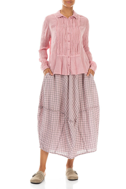 Balloon Pink Check Linen Skirt 4